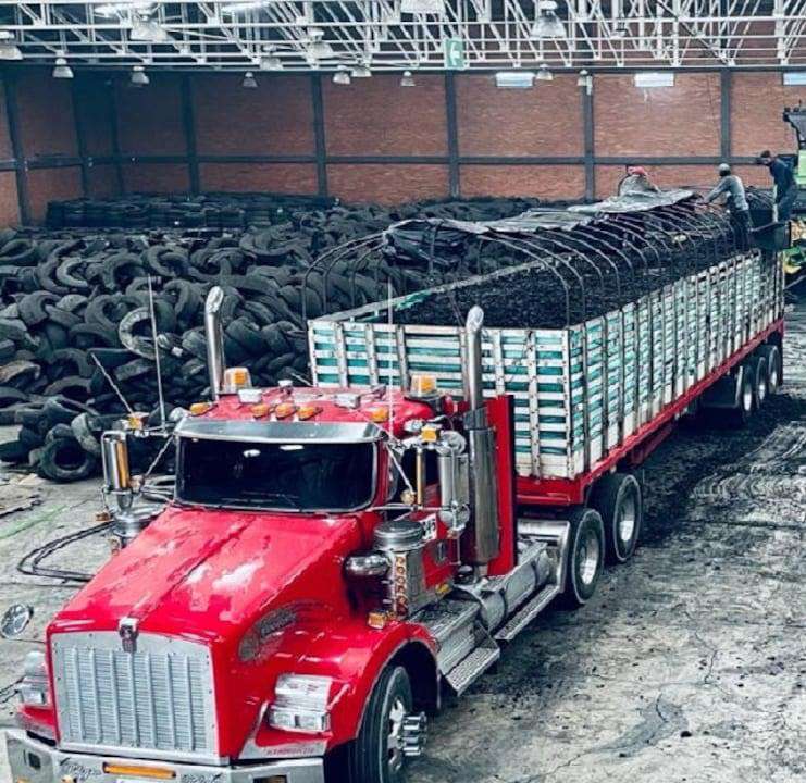 Recovered waste material awaiting processing
